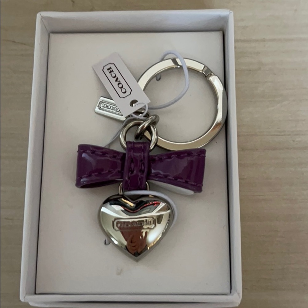 New Coach key ring with purple bow